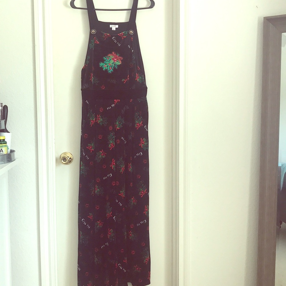 Christmas velvet overalls
